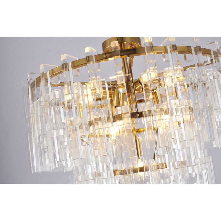 Antique Bronze Crystal Chandelier with Adjustable Rod