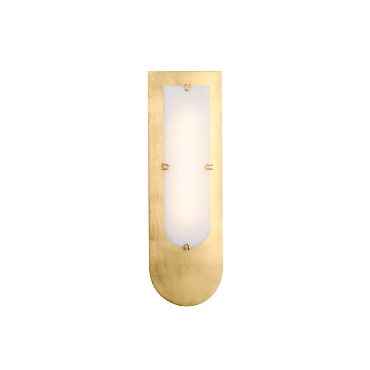Vintage Gold Leaf LED Wall Sconce with Alabaster Shade