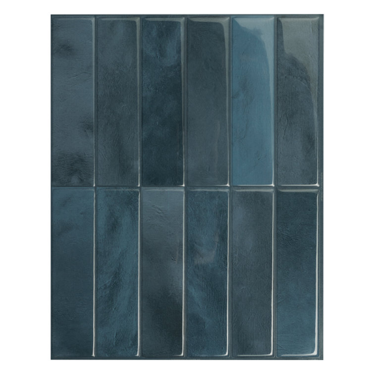 Morocco Agadir Glossy Blue Peel and Stick Wall Tile