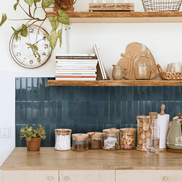 Morocco Agadir Glossy Blue Peel and Stick Wall Tile