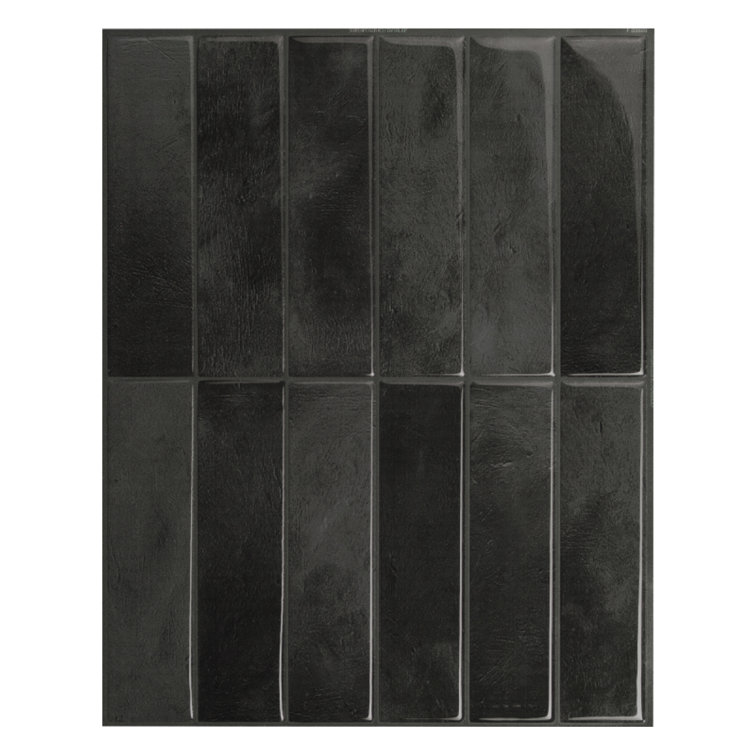Morocco Zaida Glossy Black Peel and Stick Wall Tile