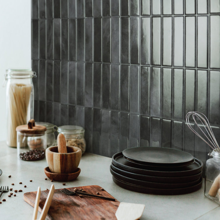 Morocco Zaida Glossy Black Peel and Stick Wall Tile