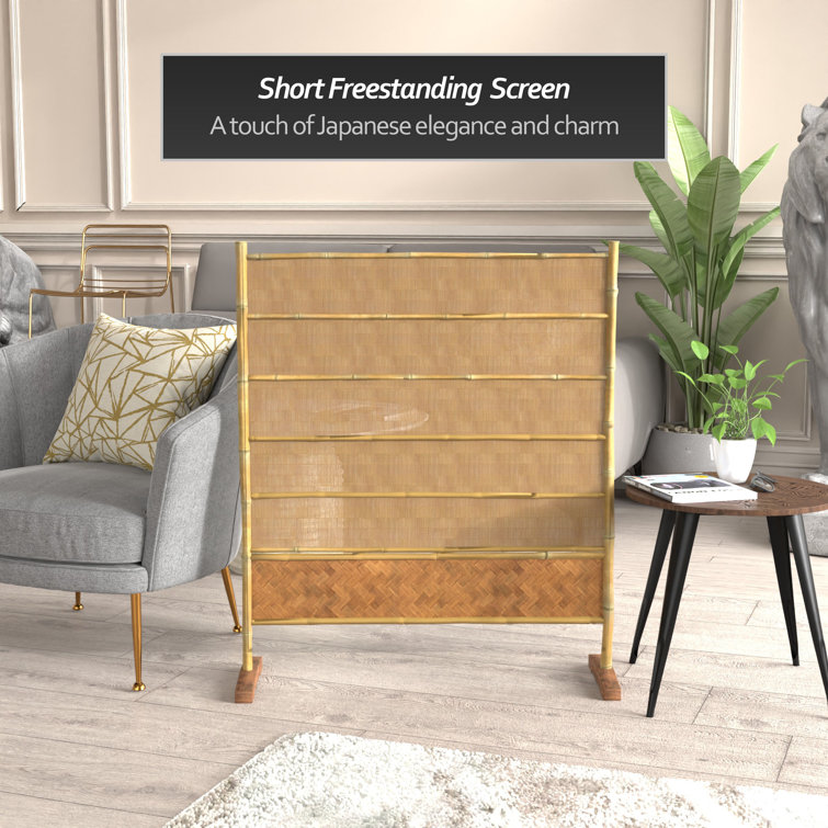 3 1/2 ft Natural Bamboo Freestanding Screen