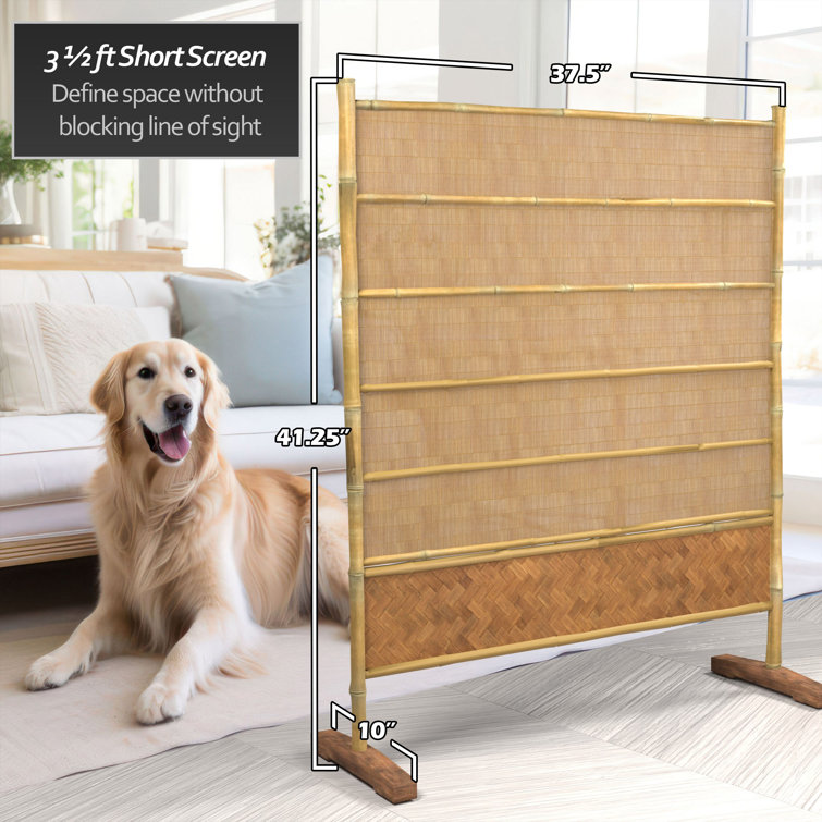 3 1/2 ft Natural Bamboo Freestanding Screen