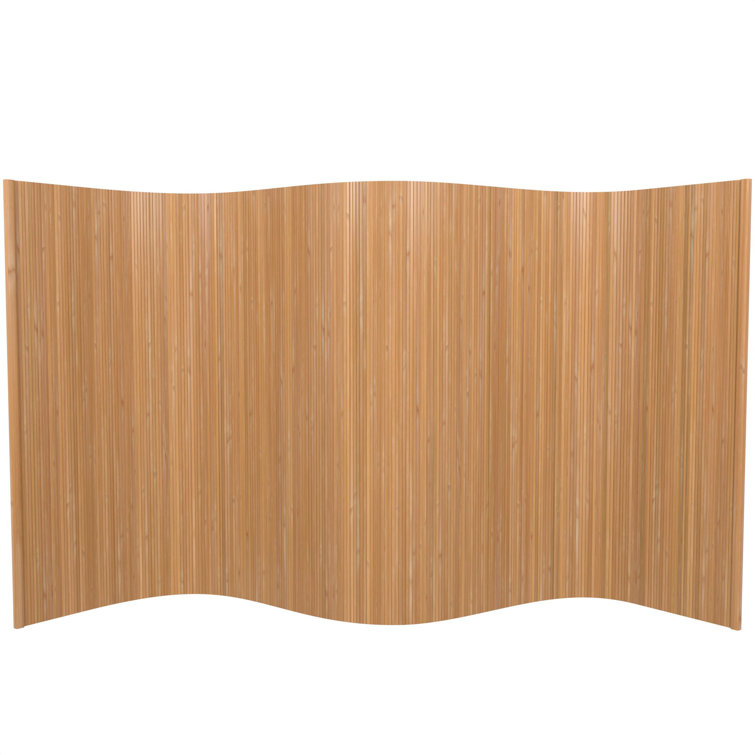 Sage Green Bamboo Wave Room Divider, 48" Height