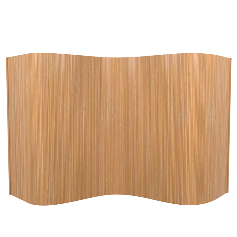 Sage Green Bamboo Wave Room Divider, 48" Height