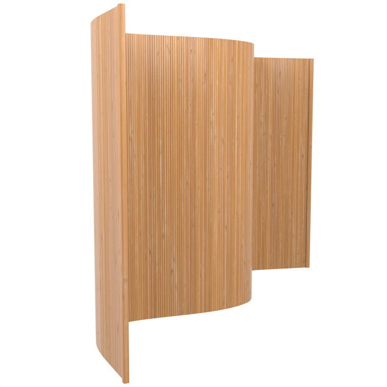 Sage Green Bamboo Wave Room Divider, 48" Height