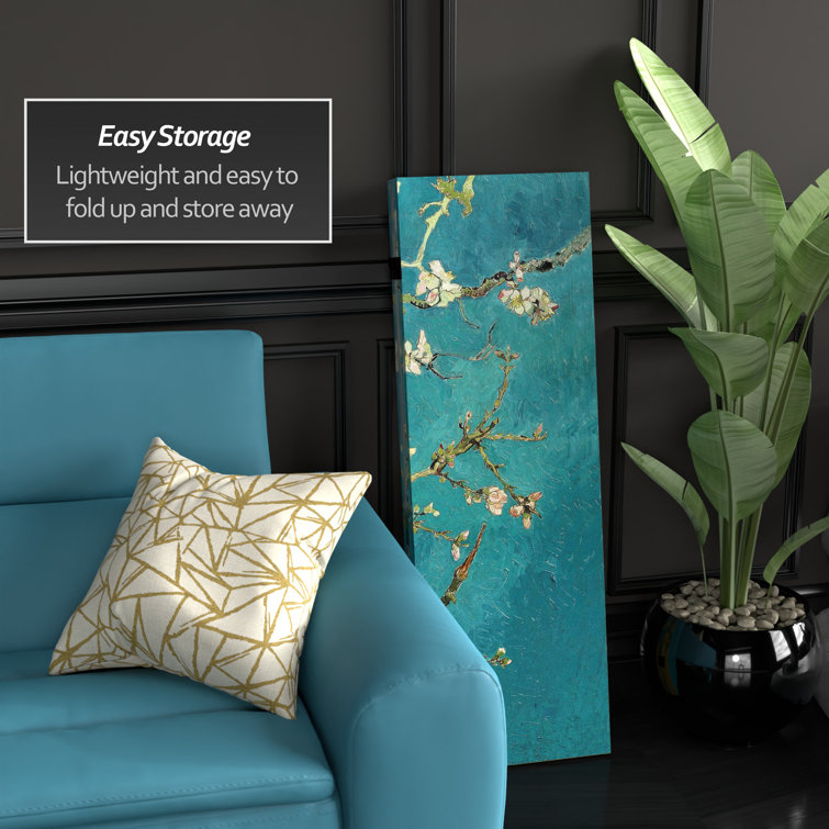 Van Gogh Almond Blossoms and Wheat Field Folding Screen, 3 ft, Multicolor Canvas