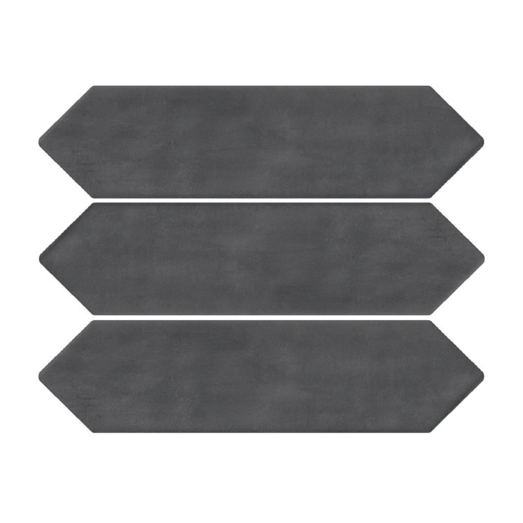 Shadow Black Glazed Ceramic Subway Wall Tile 3" x 12"