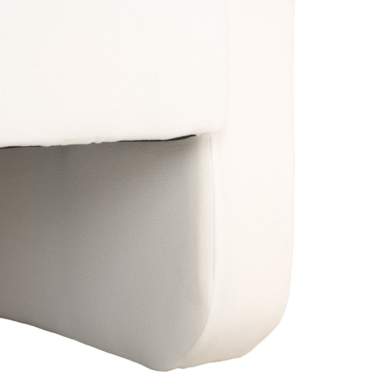 Modern White Linen Barrel Back Accent Chair