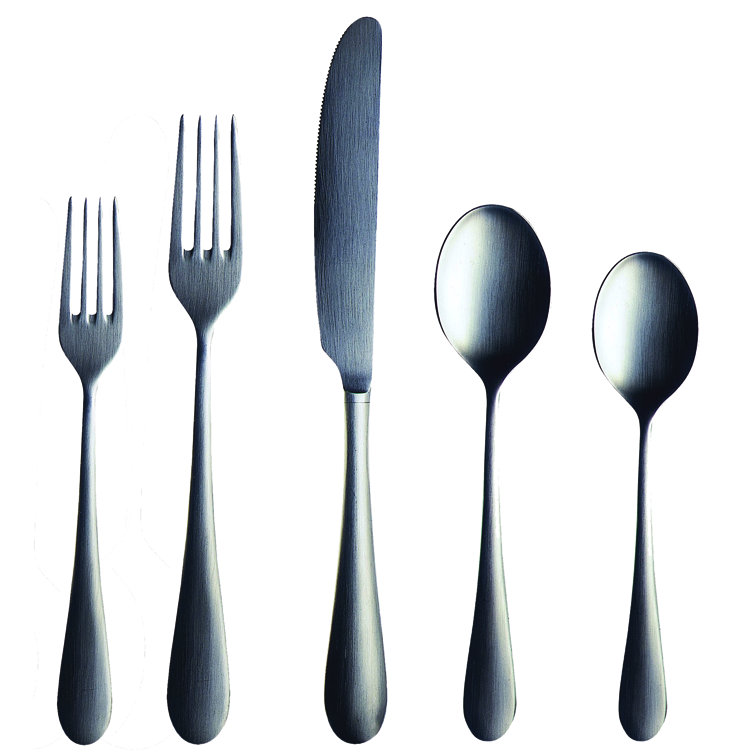 Natura Ice Silver Stainless Steel Flatware Set, 5 Pieces