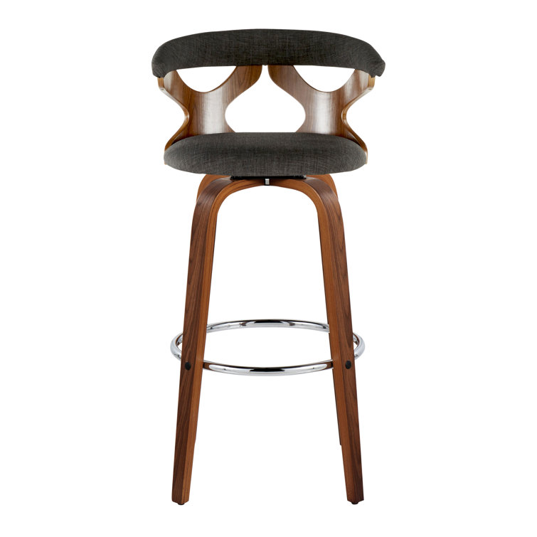 Charcoal Swivel Wood and Metal Bar Stool Set