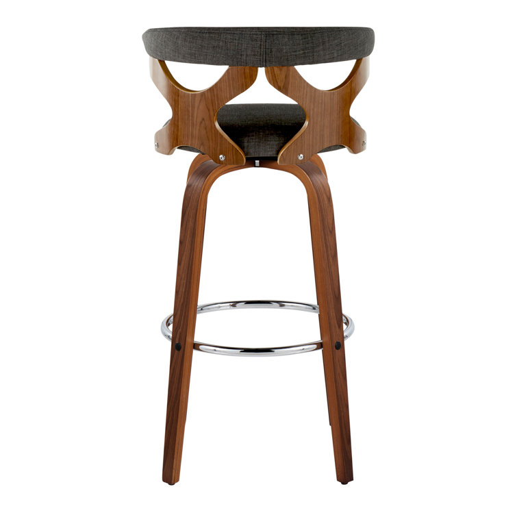 Charcoal Swivel Wood and Metal Bar Stool Set