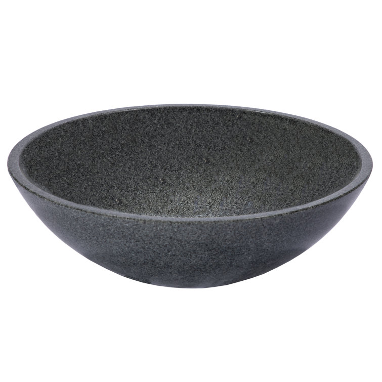 Sesame Gray Granite Circular Wall-Mount Bathroom Sink