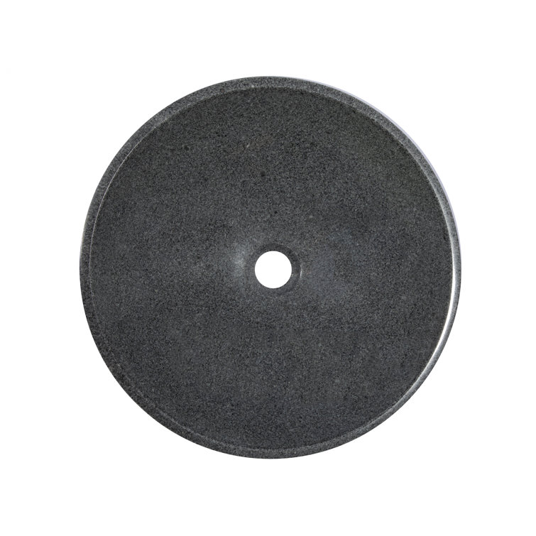 Sesame Gray Granite Circular Wall-Mount Bathroom Sink