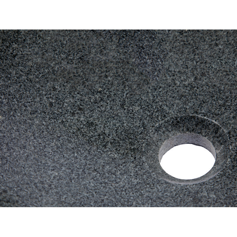 Sesame Gray Granite Circular Wall-Mount Bathroom Sink