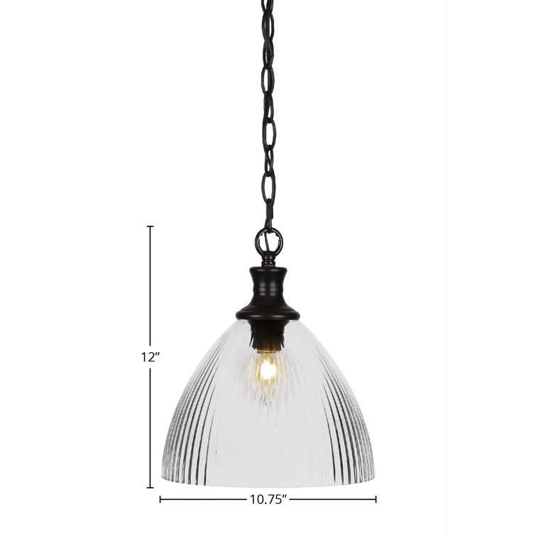 Carina Matte Black and Clear Glass Pendant Light