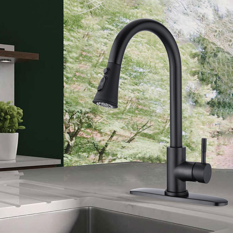 Brushed Gold Stainless Steel Pull Down Kitchen Faucet