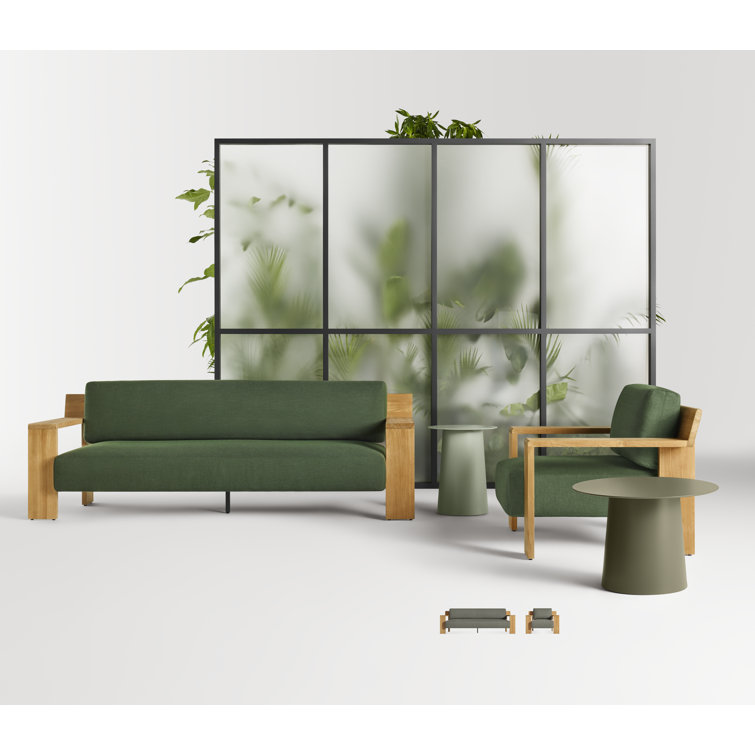 Gray Green Metal Tall Side Table, 21" Height