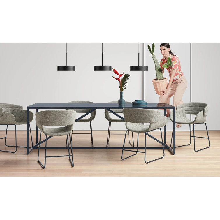 Toohey Charcoal Upholstered Dining Chair with Metal Legs