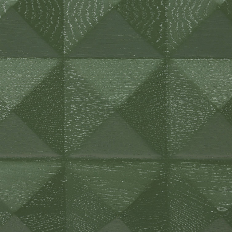 Abbie Aloe Green Mid-Century Modern Sideboard with Pyramid Wood Facade