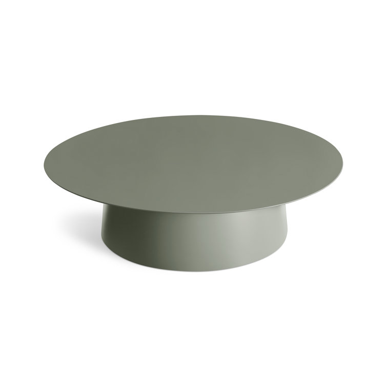 Gray Green Metal Outdoor Circular Coffee Table