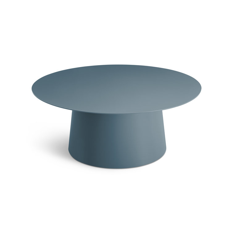 Marine Blue Metal Outdoor Coffee Table, 36"