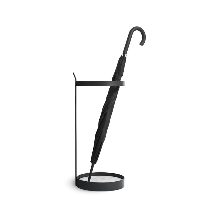 Oblivion Black Metal and Marble Umbrella Stand