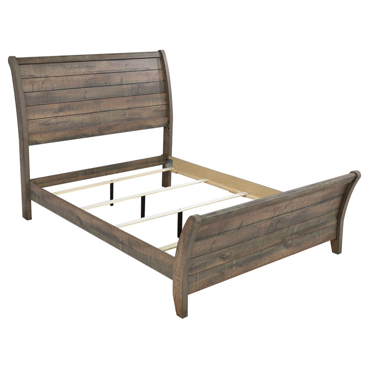Majestic Oasis 4-Piece King Sleigh Bedroom Set in Weathered Oak
