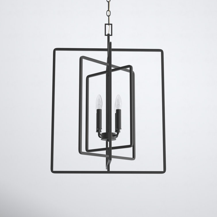 Aldren Oil-Rubbed Bronze 4-Light Geometric Chandelier
