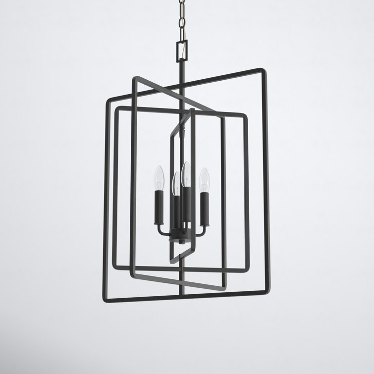 Aldren Oil-Rubbed Bronze 4-Light Geometric Chandelier