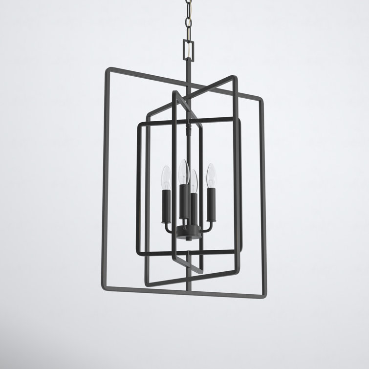 Aldren Oil-Rubbed Bronze 4-Light Geometric Chandelier