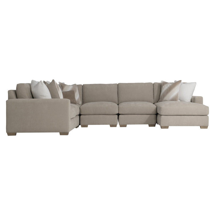 Beige Fabric Pillow Back Right Hand Facing Sectional Sofa