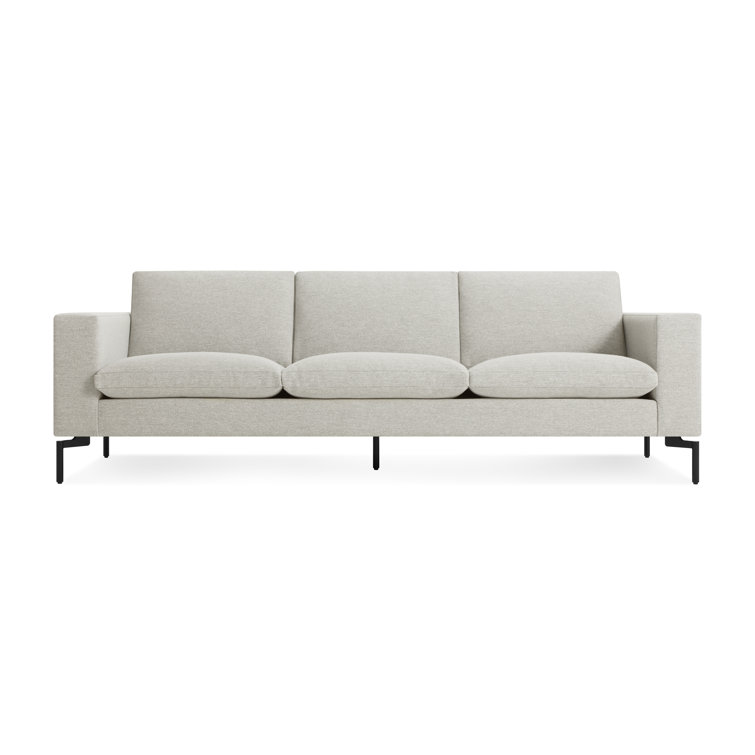 New Standard 92" Gray Fabric Sofa with Black Legs