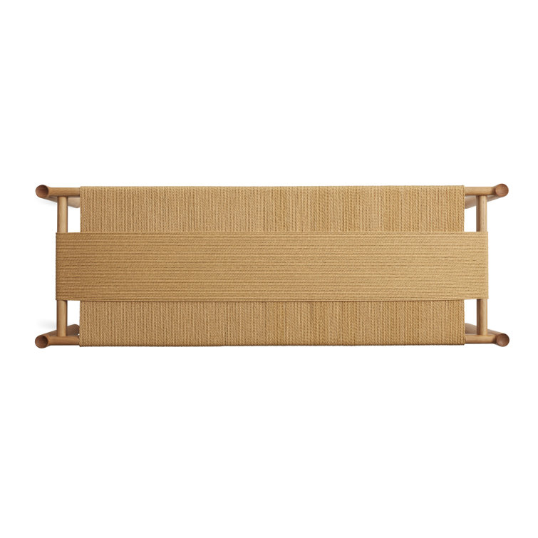 Elegant 48" White Oak Bench with Woven Cord Seating