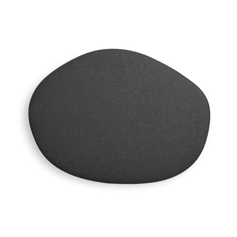 Large Charcoal Wool Blend Ottoman with Padded Wood Frame
