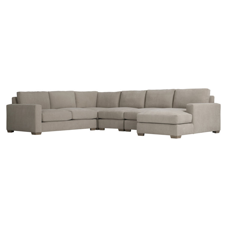 Beige Fabric Pillow Back Right Hand Facing Sectional Sofa