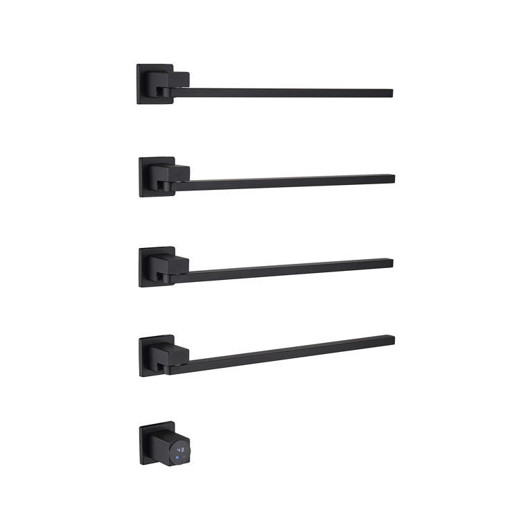 Matte Black Wall Mounted 4-Bar Towel Warmer