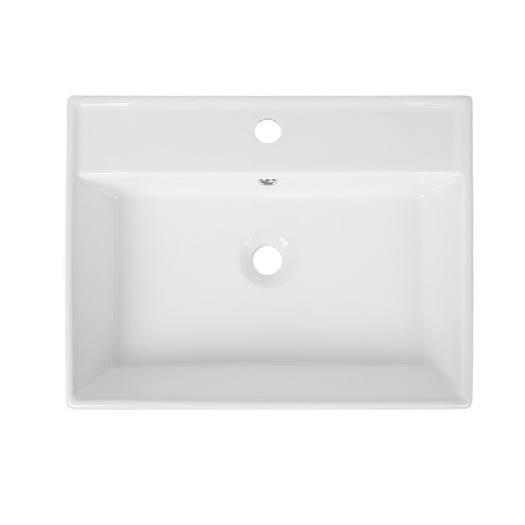 23'' White Ceramic Rectangular Wall-Mount Bathroom Sink