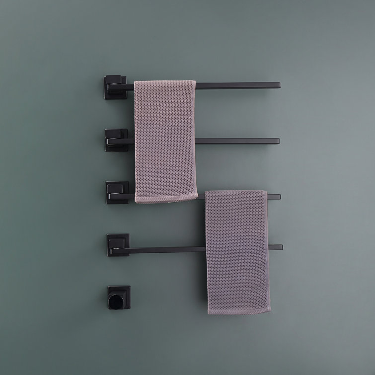 Matte Black Wall Mounted 4-Bar Towel Warmer