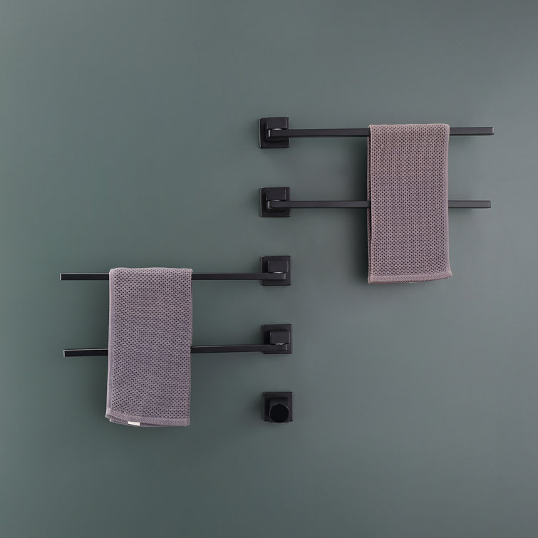 Matte Black Wall Mounted 4-Bar Towel Warmer