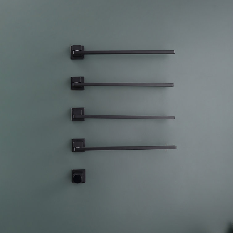 Matte Black Wall Mounted 4-Bar Towel Warmer