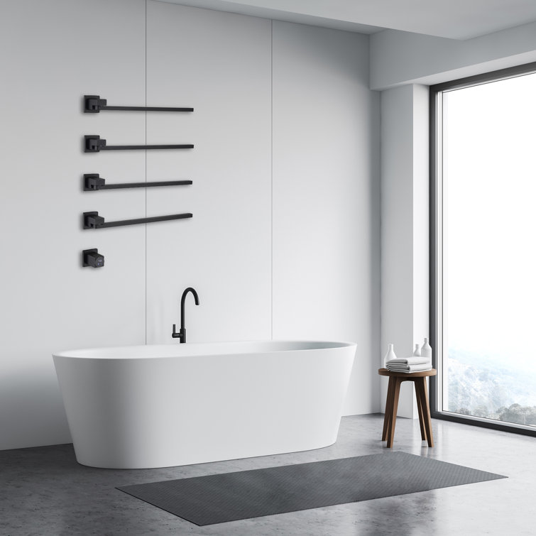 Matte Black Wall Mounted 4-Bar Towel Warmer
