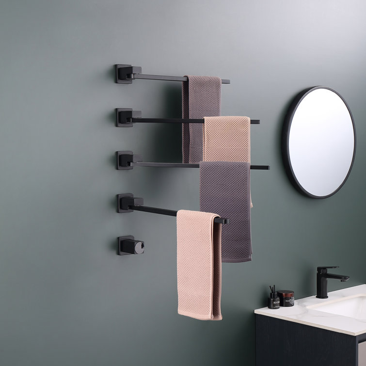 Matte Black Wall Mounted 4-Bar Towel Warmer