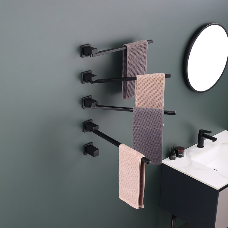 Matte Black Wall Mounted 4-Bar Towel Warmer