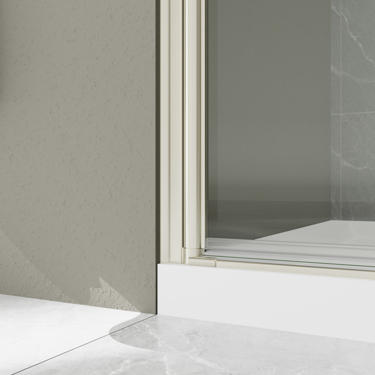 60" x 72" Frameless Brushed Nickel Tempered Glass Shower Door