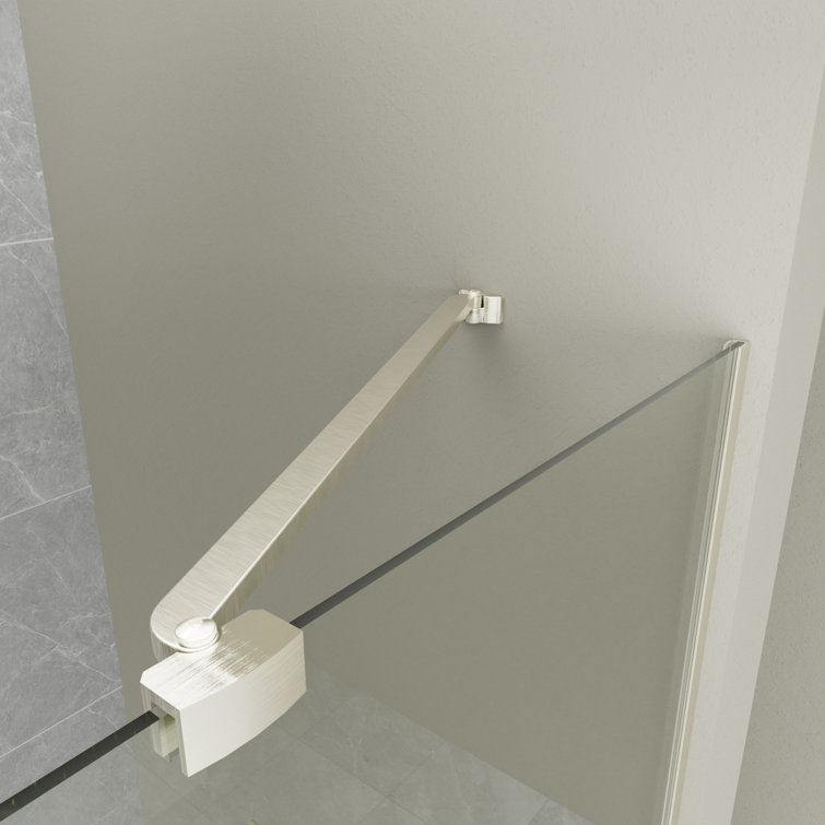 60" x 72" Frameless Brushed Nickel Tempered Glass Shower Door
