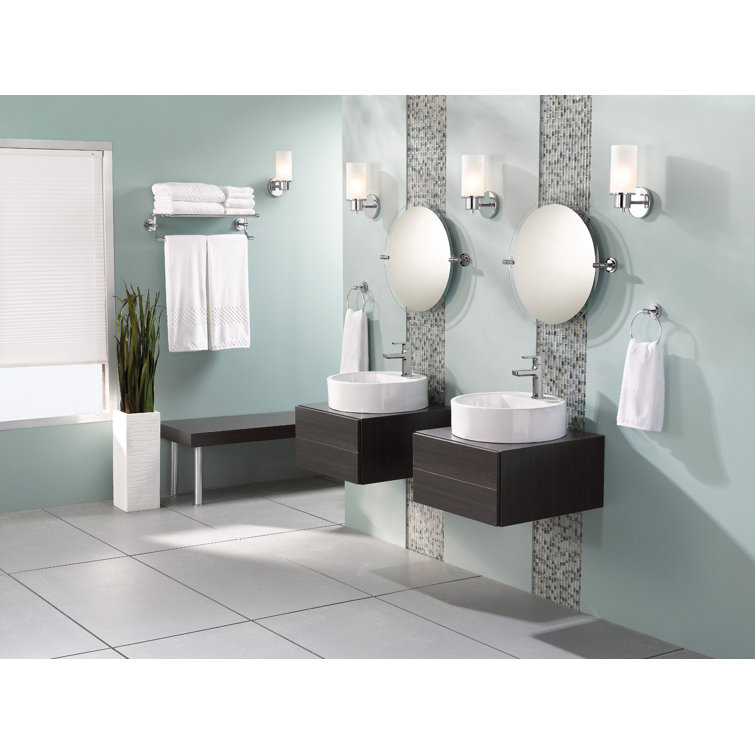 Chrome Single Handle Modern Bathroom Faucet with Drain Assembly
