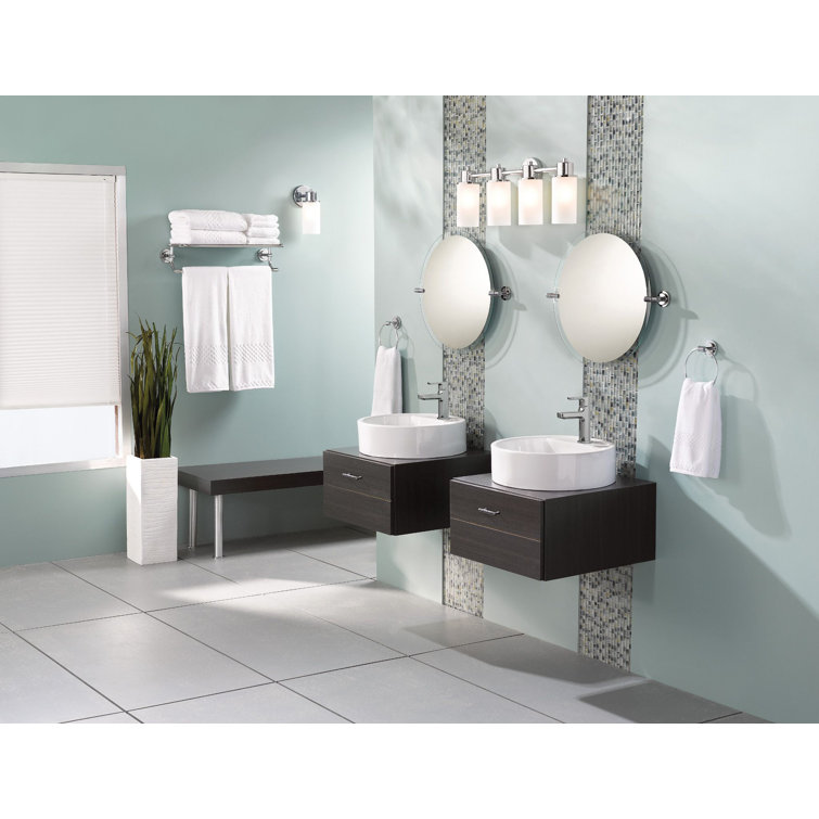 Chrome Single Handle Modern Bathroom Faucet with Drain Assembly