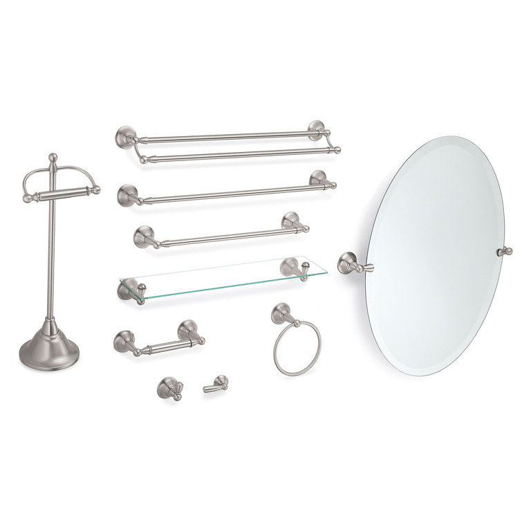 Sage 26" x 22.75" Oval Frameless Bathroom Mirror in Brushed Nickel